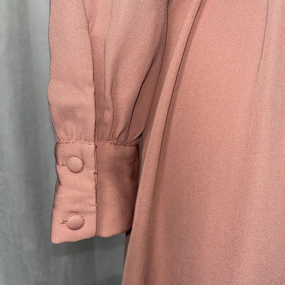 ASOS DESIGN collared wrap midi dress with tie belt in terracotta Size 2 - Picture 7 of 10
